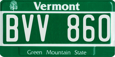 VT license plate BVV860