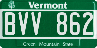 VT license plate BVV862