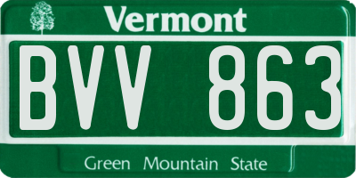 VT license plate BVV863