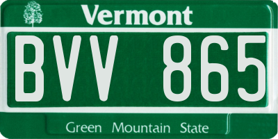VT license plate BVV865