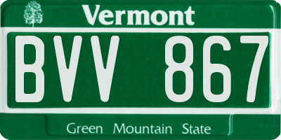 VT license plate BVV867