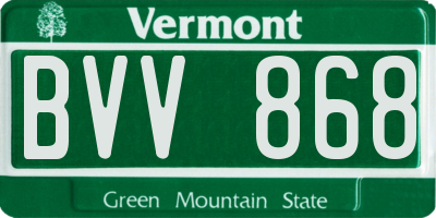 VT license plate BVV868