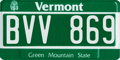 VT license plate BVV869
