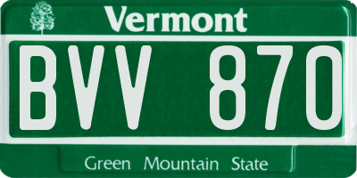 VT license plate BVV870
