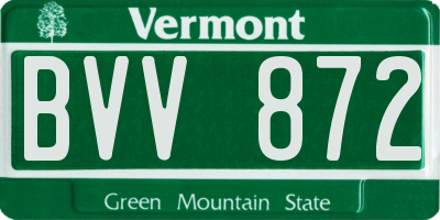 VT license plate BVV872