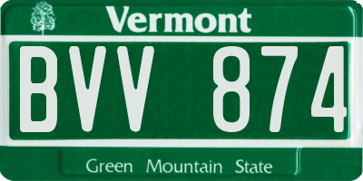VT license plate BVV874