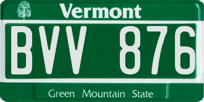 VT license plate BVV876