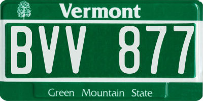 VT license plate BVV877