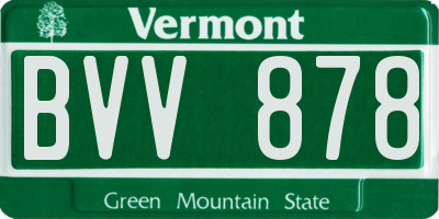 VT license plate BVV878