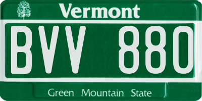 VT license plate BVV880