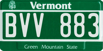 VT license plate BVV883