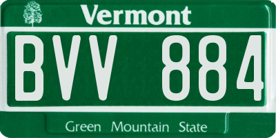 VT license plate BVV884