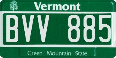 VT license plate BVV885