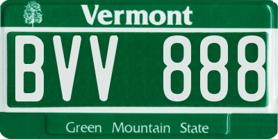 VT license plate BVV888