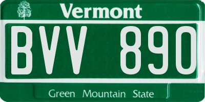 VT license plate BVV890