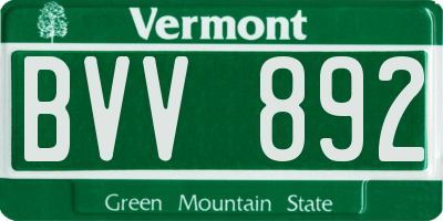 VT license plate BVV892