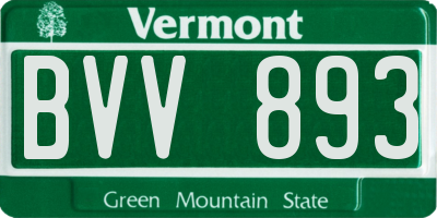 VT license plate BVV893