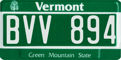 VT license plate BVV894