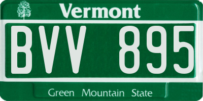 VT license plate BVV895