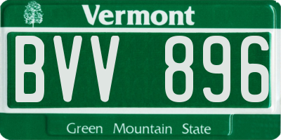 VT license plate BVV896
