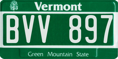 VT license plate BVV897