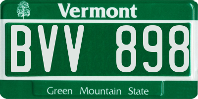 VT license plate BVV898