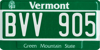 VT license plate BVV905