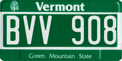 VT license plate BVV908