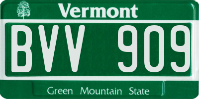 VT license plate BVV909
