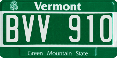 VT license plate BVV910