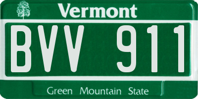 VT license plate BVV911