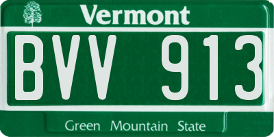 VT license plate BVV913