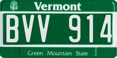VT license plate BVV914
