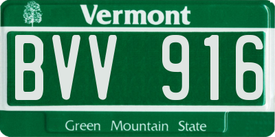 VT license plate BVV916
