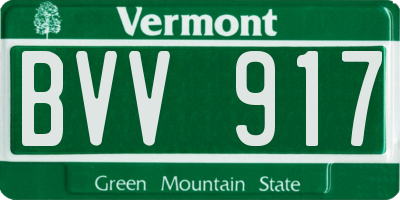 VT license plate BVV917