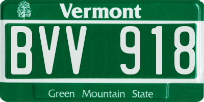 VT license plate BVV918