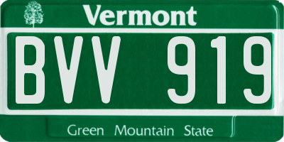 VT license plate BVV919