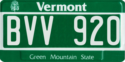 VT license plate BVV920