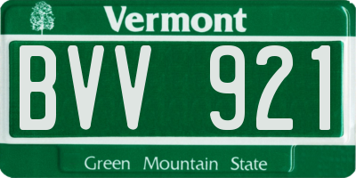 VT license plate BVV921