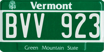 VT license plate BVV923