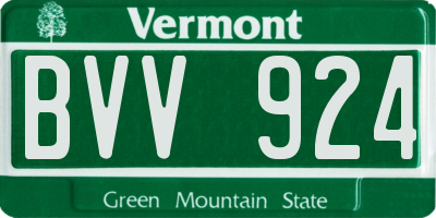 VT license plate BVV924