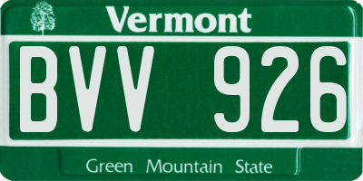 VT license plate BVV926