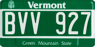VT license plate BVV927