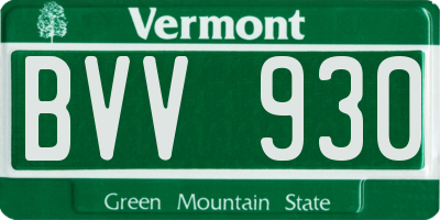 VT license plate BVV930