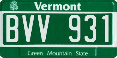 VT license plate BVV931