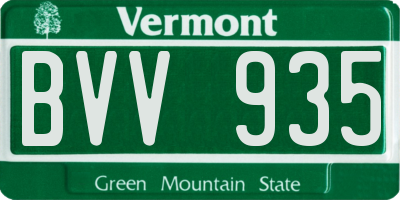 VT license plate BVV935