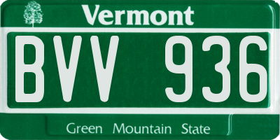 VT license plate BVV936