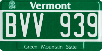 VT license plate BVV939