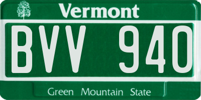 VT license plate BVV940