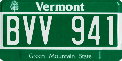 VT license plate BVV941